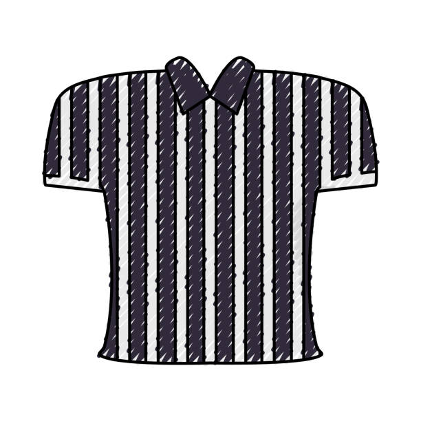 illustrations, cliparts, dessins animés et icônes de icône de chemise arbitre - american football referee american culture striped
