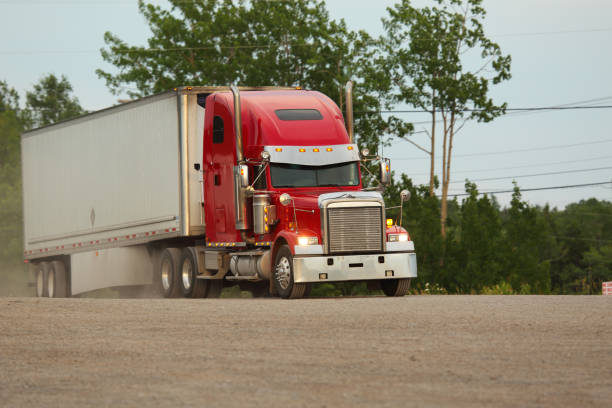 istock Semi-truck at  a truck stop, dusty 898619230