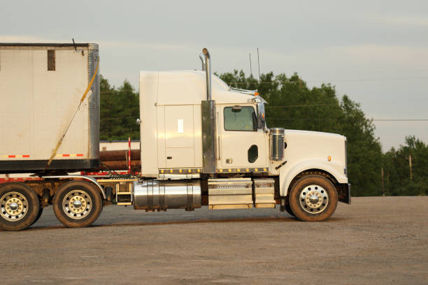 istock Semi-truck on a highway 898619310