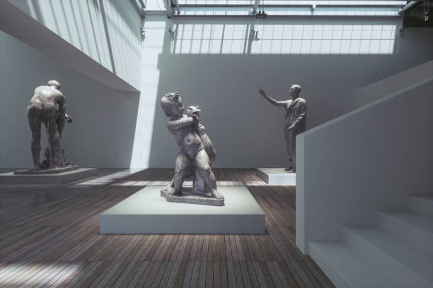 古代の彫刻美術館の展覧会 - 彫刻作品 ストックフォトと画像