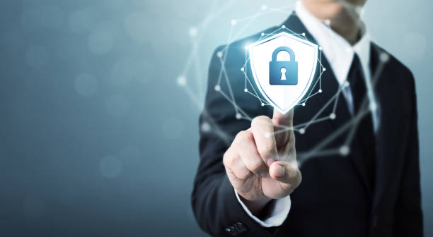 istock Businessman touching shield protect icon, Concept cyber security safe your data 898633386