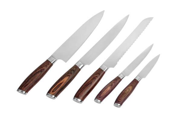 istock Set of kitchen knives on white background 898633970
