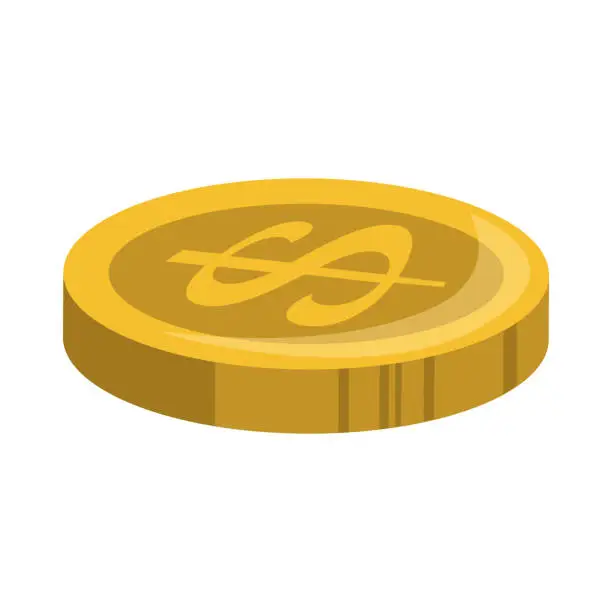 Vector illustration of coin money isolated icon