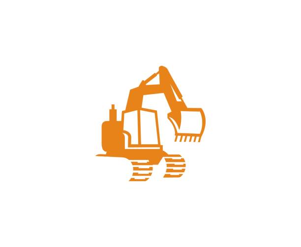 굴착기 아이콘크기 - bulldozer stock illustrations