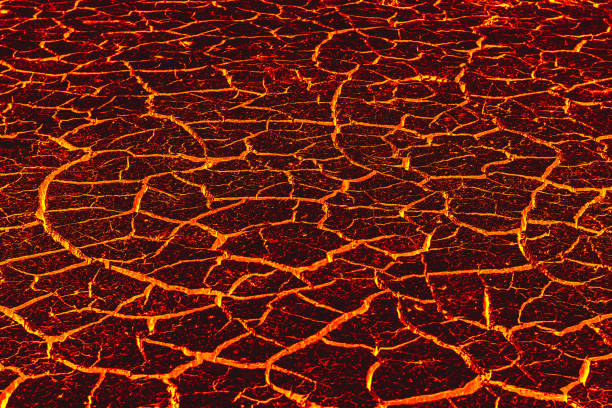 istock Ground is formed lava because of global warming background. 898647984