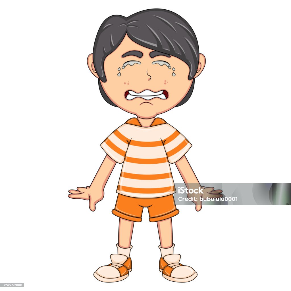 Sad Crying Boy Cartoon Stock Illustration - Download Image Now - Adult,  Anger, Art - iStock
