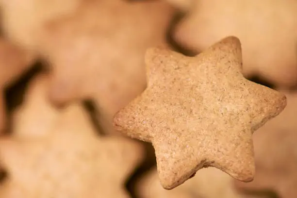 Gingerbread Cookie. Delicious dessert. Bakery products. Shape star.