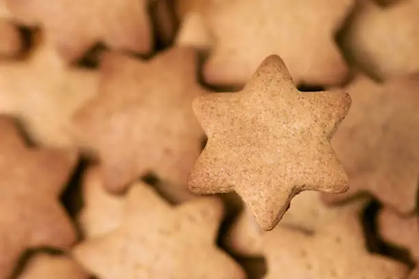 Gingerbread Cookie. Delicious dessert. Shape star. Bakery products.