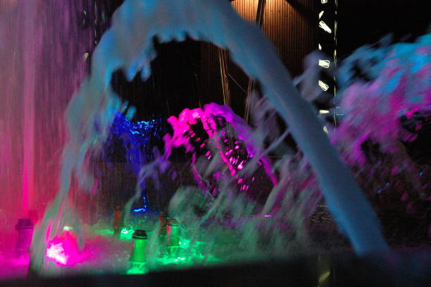 istock Night colorful fountain show. 898666474