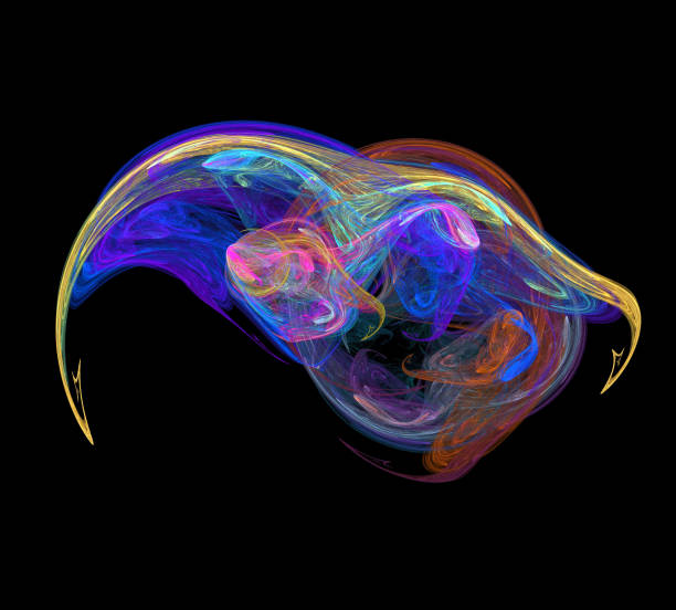 istock image of one Digital Fractal on Black Color 898670370