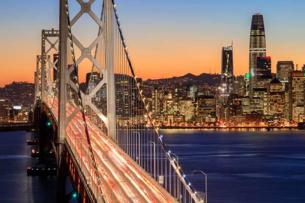 istock San Francisco Bay Bridge and Skyline at dusk 898671014