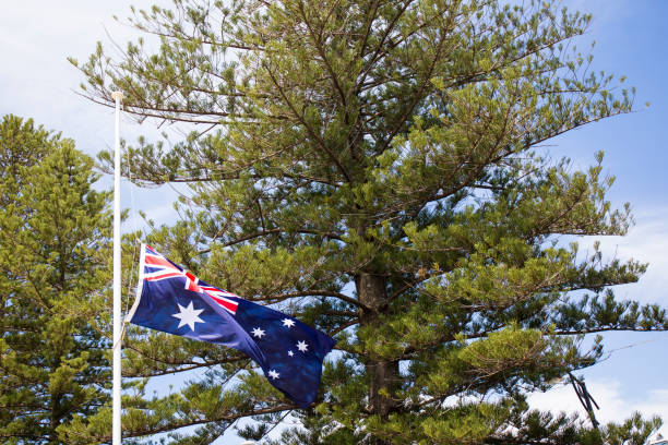 istock Australian Flag flying at half mast 898671026