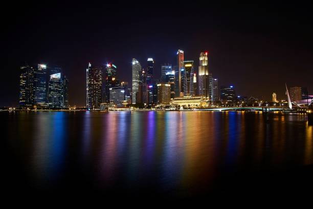 istock Singapore city skyline at Night 898679674