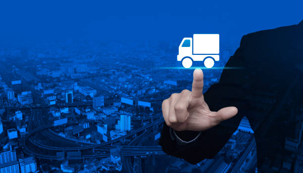 istock Truck delivery service concept 898679900