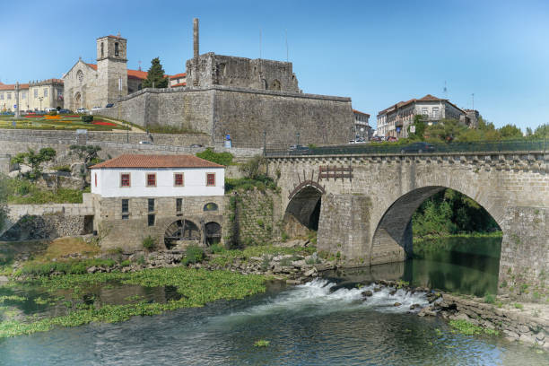 Barcelos, Portugal - August 31, 2017: Panoramic view to the city center of Barcelos on August 31, 2017 in Barcelos, Portugal