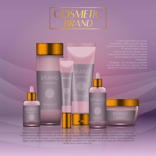 istock Vector 3D cosmetic illustration on a soft light waves background . Beauty realistic cosmetic product design template. 898691382