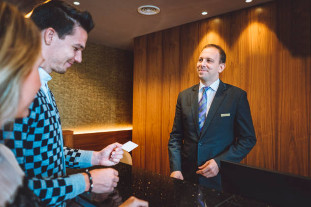 istock Here you go, enjoy your stay at out hotel 898699244