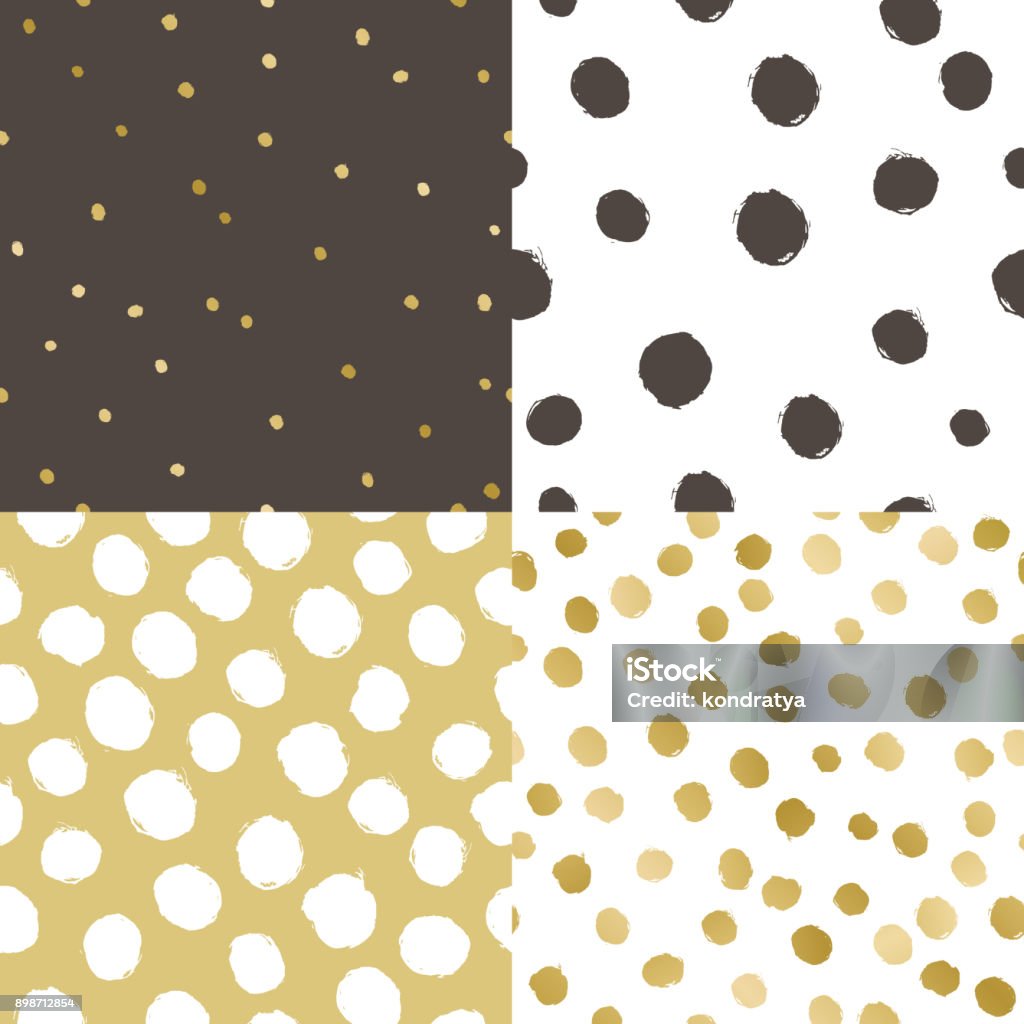 Set of four paint texture background Set of four paint texture background. White, black and golden glow. Vector seamless patterns Gold - Metal stock vector