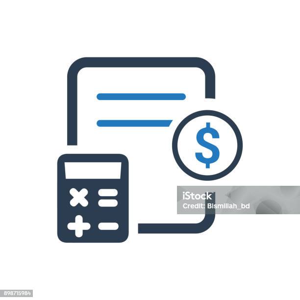 Bookkeeping Icon Stock Illustration - Download Image Now - Icon Symbol, Calculator, Accountancy