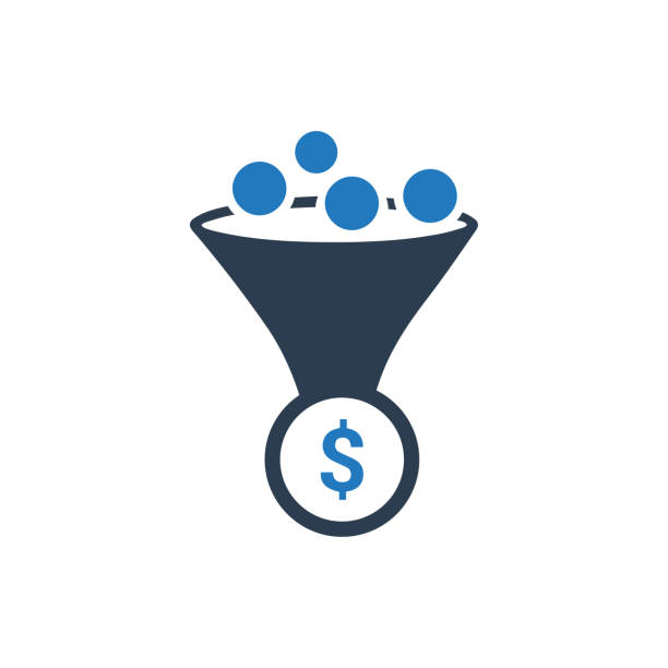 coin-konvertierung-symbol - conversion funnel stock-grafiken, -clipart, -cartoons und -symbole