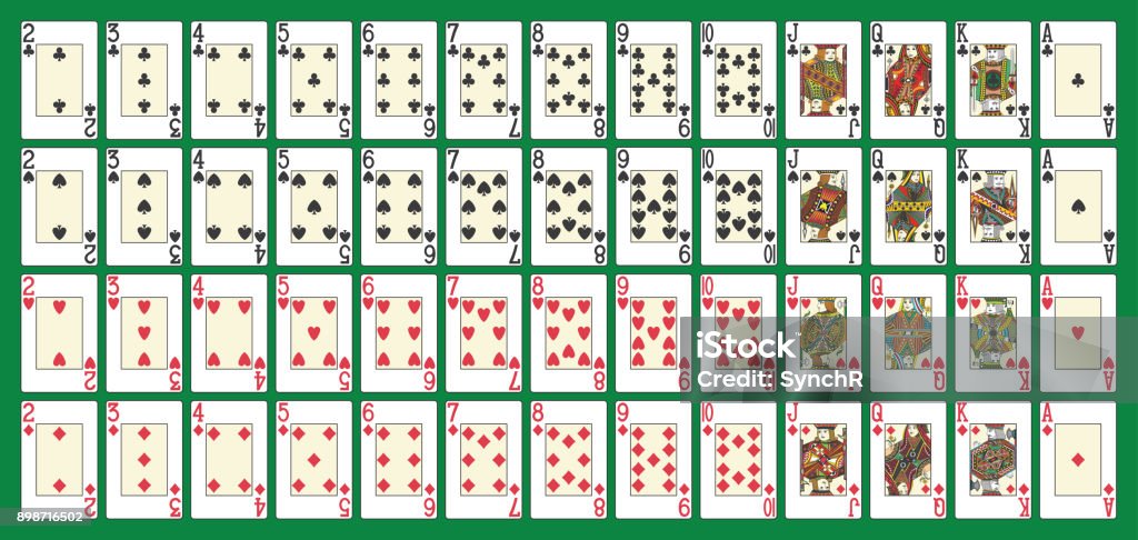 Baraja de poker completo - arte vectorial de Carta - Naipe libre de derechos