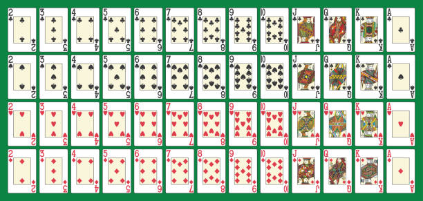 Full poker deck Full deck, all in one set, in th vector full deck of cards stock illustrations