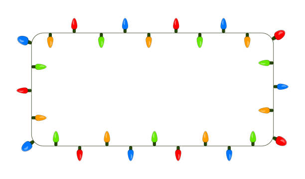 istock light bulb, garland square border christmas design isolated on white background 898727446