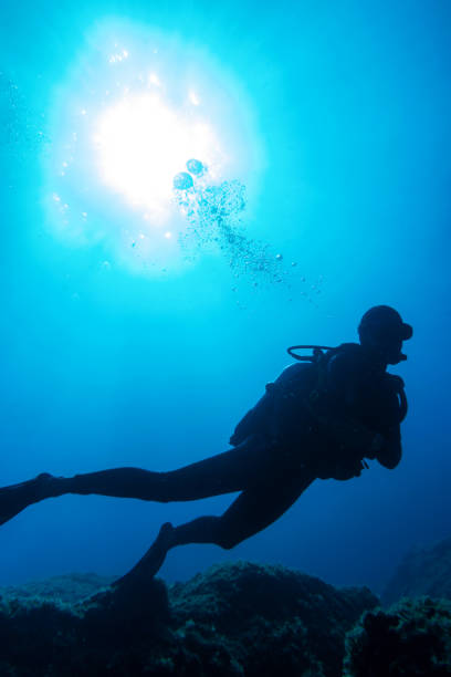 istock Scuba diver in the deep blue 898728576