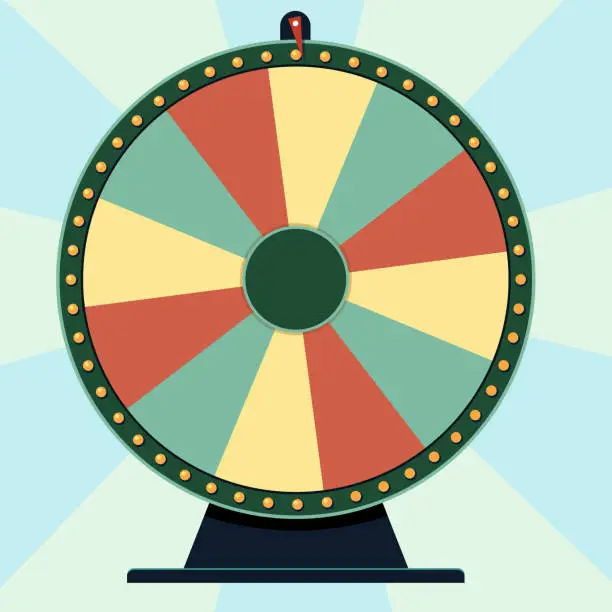 Vector illustration of Wheel of Fortune: roulette game spin