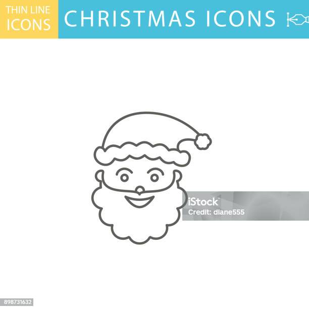 Set Of Thin Line Icon Set Christmas Stock Illustration - Download Image Now - Art, Canada, Christmas