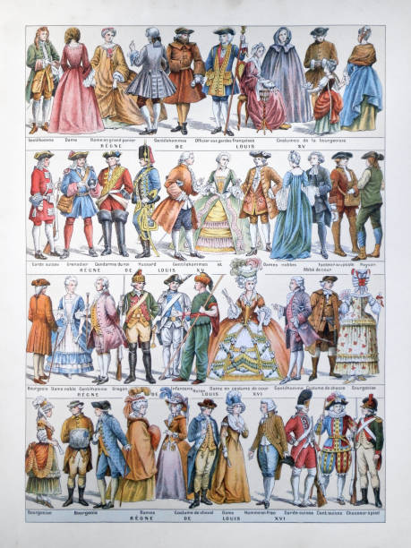 evoluzione della moda francese - louis xvi foto e immagini stock