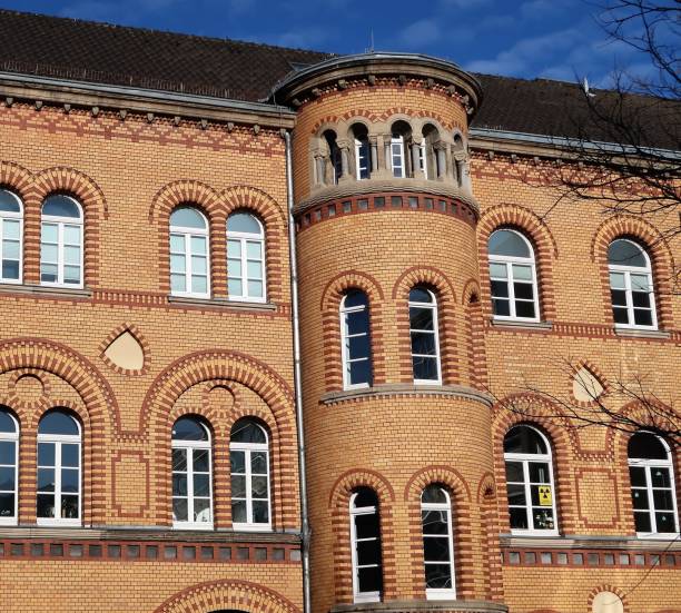 german building - aachen brick building exterior built structure imagens e fotografias de stock