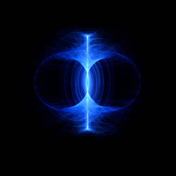 Zero point energy field, sustainable high particle energy flow through a torus. Magnetic field, singularity, gravitational waves and spacetime concept. stock photo