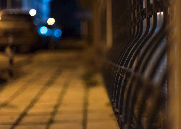istock Iron fences,blurry background 898754070