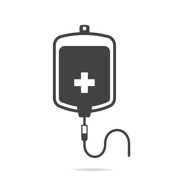 ilustrações de stock, clip art, desenhos animados e ícones de blood transfusion icon vector - blood bag