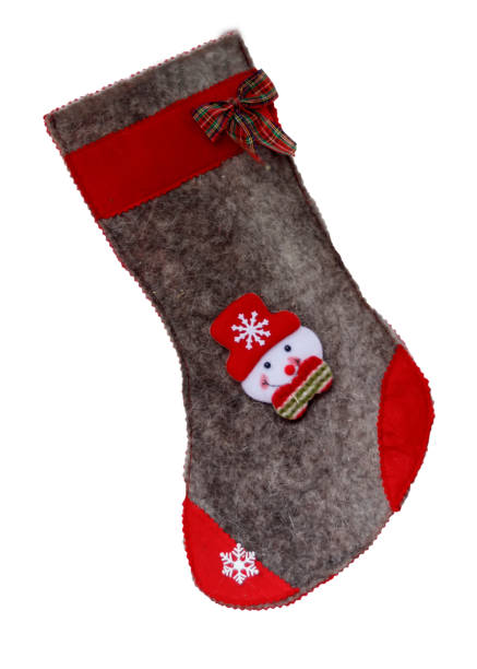 istock Christmas boot made of felted wool 898760092