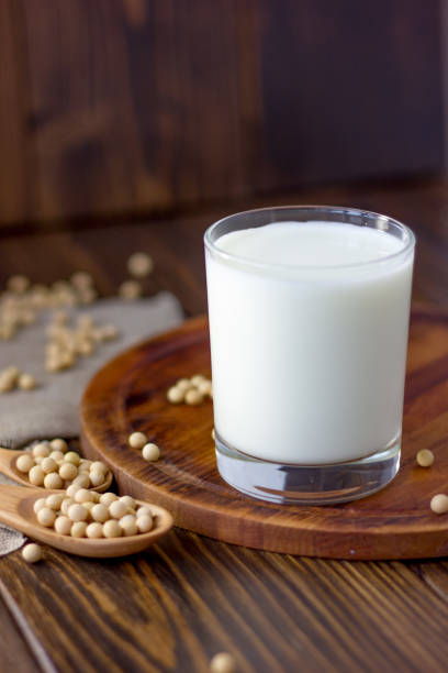 istock Soybean milk with soy beans around it 898769216