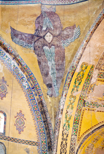 interieur van hagia sophia kerk in istanbul, turkije - serafijn stockfoto's en -beelden