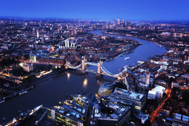 istock London aerial view with Tower Bridge, UK 898776512