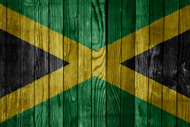 istock Jamaica    FLAG PAINTED ON WOOD 898780540