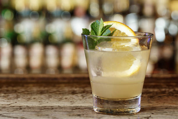Classic American cocktail Southside based on gin, lemon juice, vodka