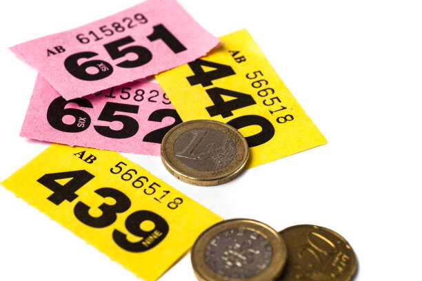 istock Yellow and Pink Raffle Tickets with Euro Coins 898785968