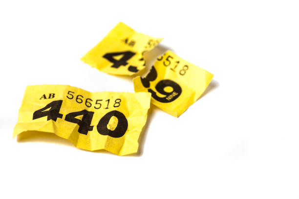 istock Torn Up Yellow raffle ticket. Losing number 898785980