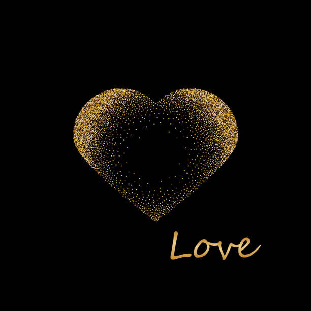istock Creative Sparkling Heart made by Golden Glitter for Valentine s Day celebration or Love concept 898789422