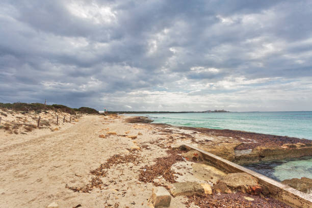 istock Es Trenc beach under gloomy sky 898799132