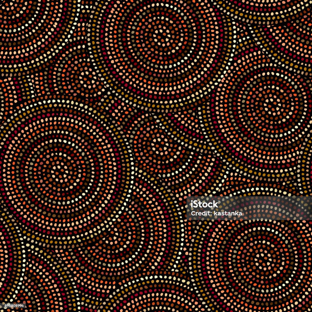 Ethnic seamless pattern in african style. Ethnic boho seamless pattern in african style on black background. Tribal art print. Irregular polka dots pattern. African Culture stock vector