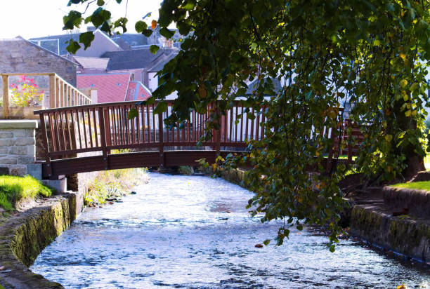 istock Wooden bridge over an urban river 898809582