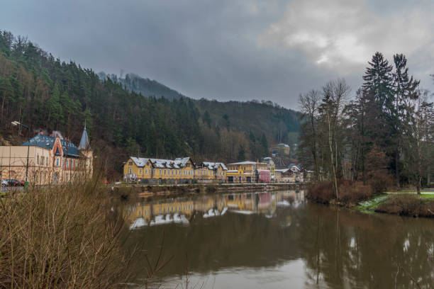 istock Kyselka spa town with Ohre river 898813084