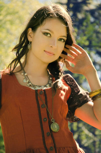 istock girl in a dress in boho style 898821028