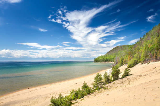 istock Sandy beach on the lake baikal 898829140